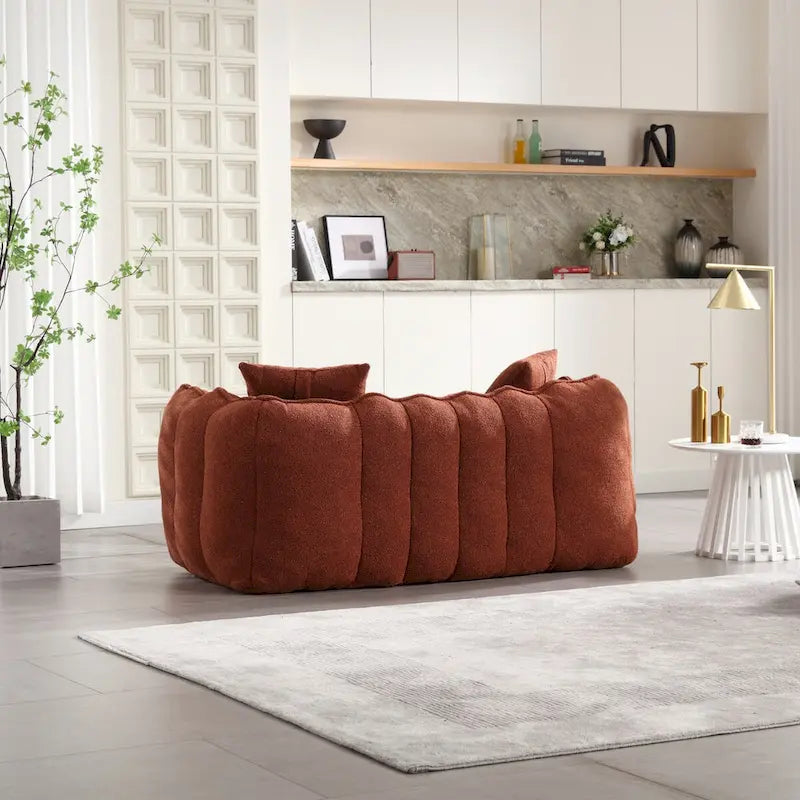 Pouf géant avec noyau en mousse haute résilience pour deux personnes. Ce canapé inclinable carré confortable est idéal pour les membres de la famille.