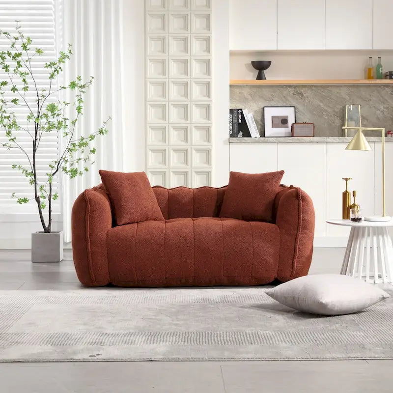 Pouf géant avec noyau en mousse haute résilience pour deux personnes. Ce canapé inclinable carré confortable est idéal pour les membres de la famille.