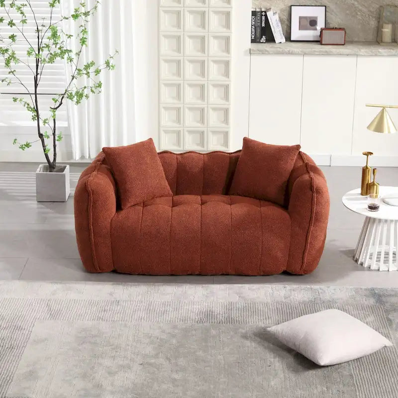 Pouf géant avec noyau en mousse haute résilience pour deux personnes. Ce canapé inclinable carré confortable est idéal pour les membres de la famille.
