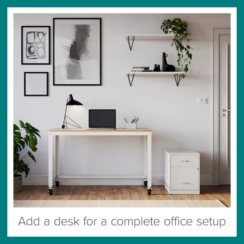 Classeur vertical métallique à 2 tiroirs de 45 cm de profondeur, largeur Lettre, avec tiroir pour accessoires