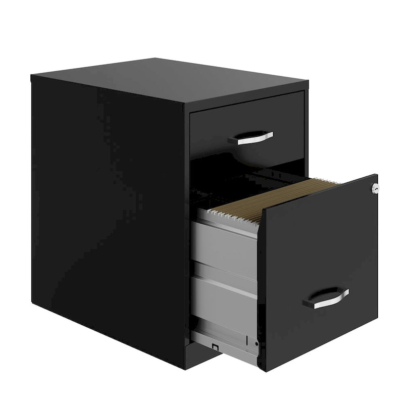 Classeur vertical métallique à 2 tiroirs de 45 cm de profondeur, largeur Lettre, avec tiroir pour accessoires