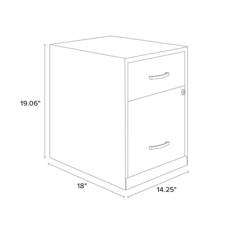 Classeur vertical métallique à 2 tiroirs de 45 cm de profondeur, largeur Lettre, avec tiroir pour accessoires
