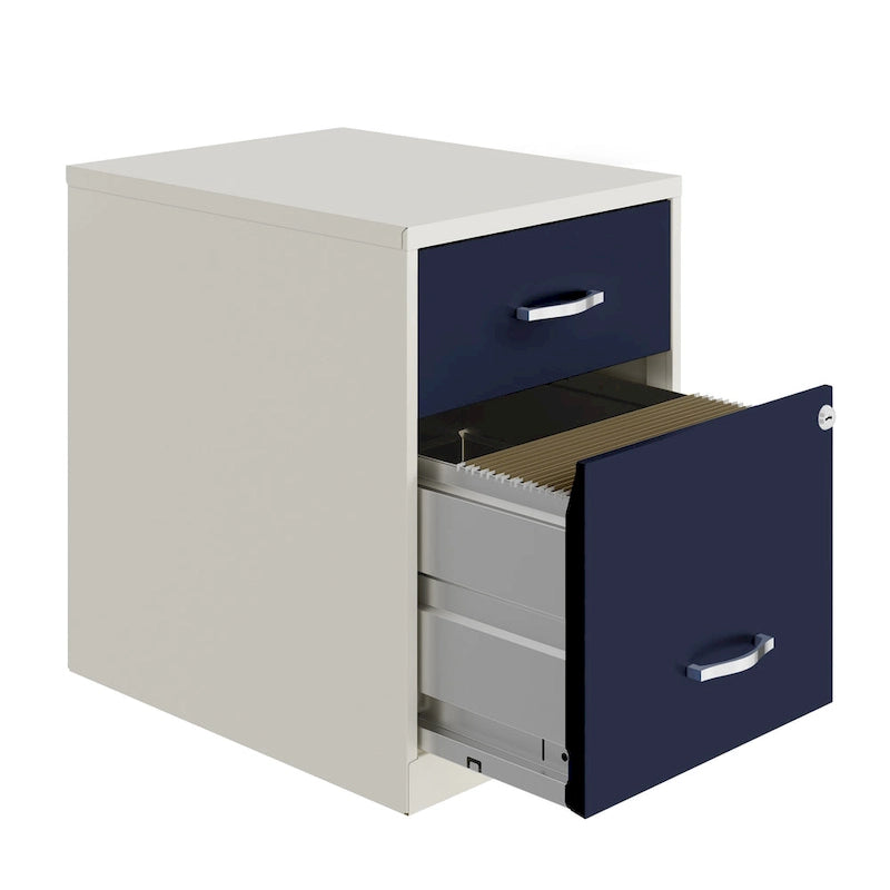 Classeur vertical métallique à 2 tiroirs de 45 cm de profondeur, largeur Lettre, avec tiroir pour accessoires