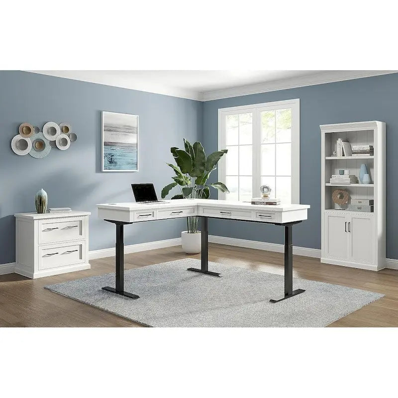Classeur latéral moderne en bois, Classeur latéral de bureau, Tiroir de rangement pour dossiers, Entièrement assemblé, Blanc