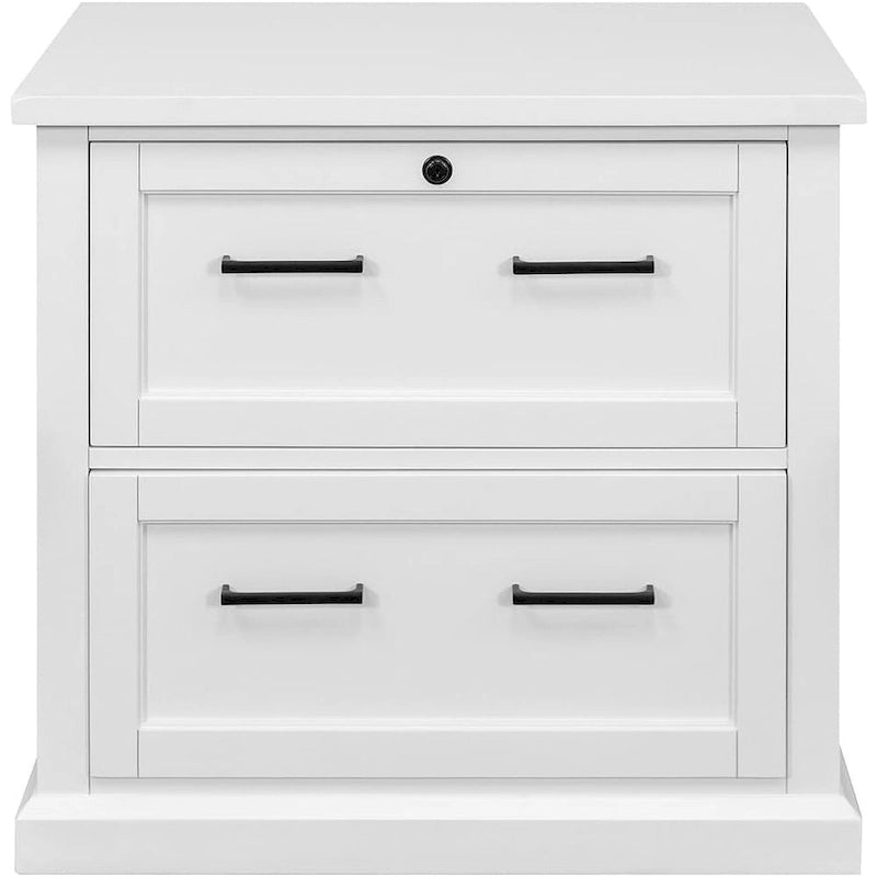 Classeur latéral moderne en bois, Classeur latéral de bureau, Tiroir de rangement pour dossiers, Entièrement assemblé, Blanc