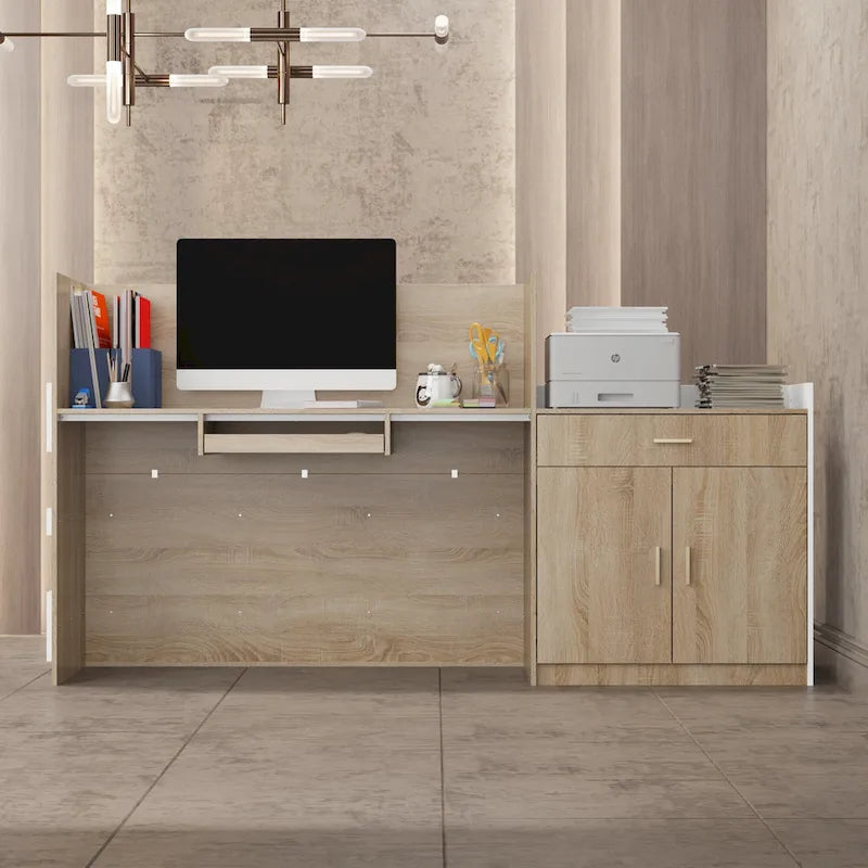 Bureau de réception de bureau contemporain avec tiroir clavier
