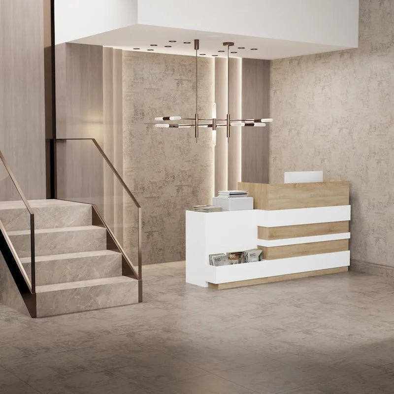 Bureau de réception de bureau contemporain avec tiroir clavier