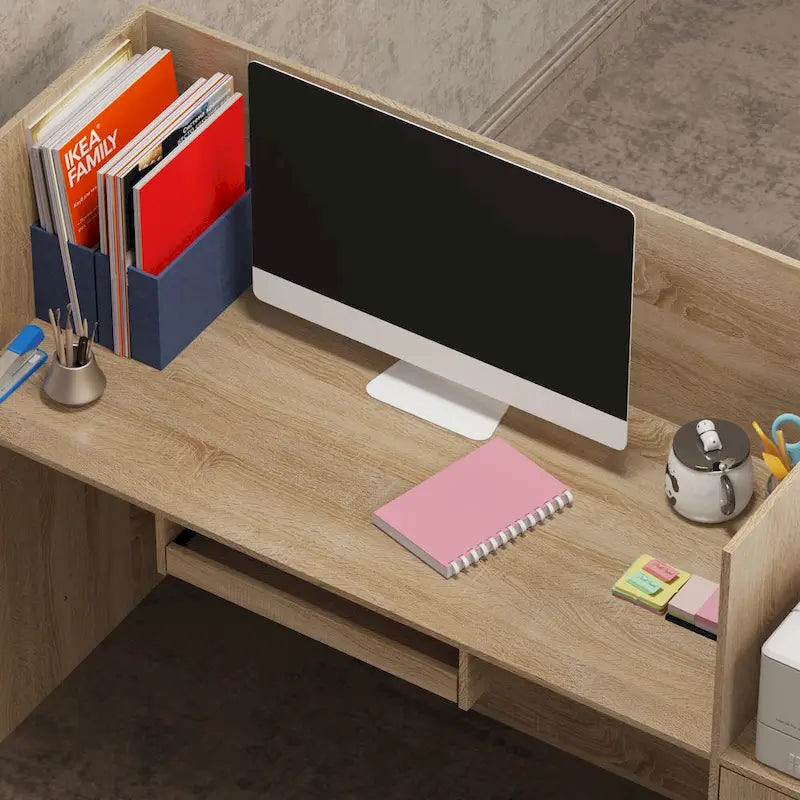 Bureau de réception de bureau contemporain avec tiroir clavier