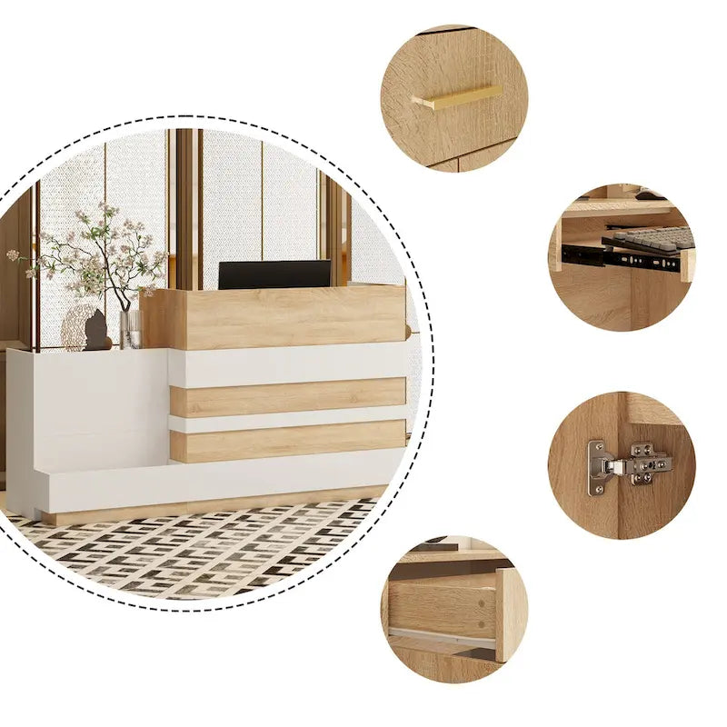 Bureau de réception de bureau contemporain avec tiroir clavier