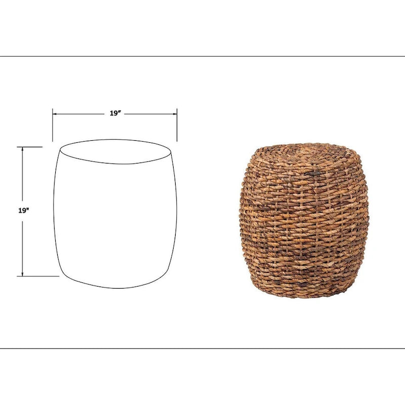 Table d'appoint en abaca tissé – 19x19x19