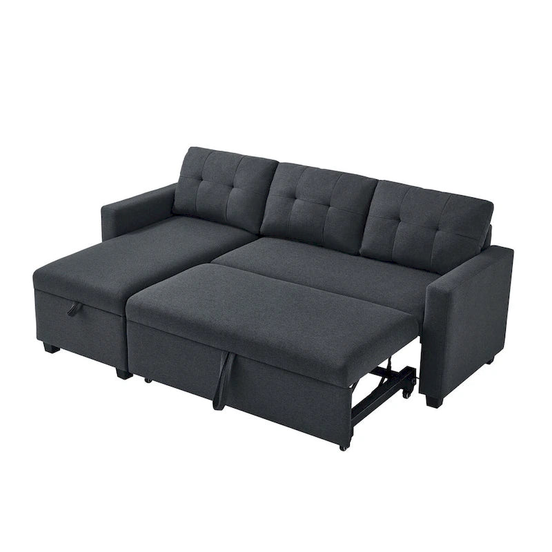 Canapé-lit convertible d'angle avec 3 coussins de dossier mobiles confortables