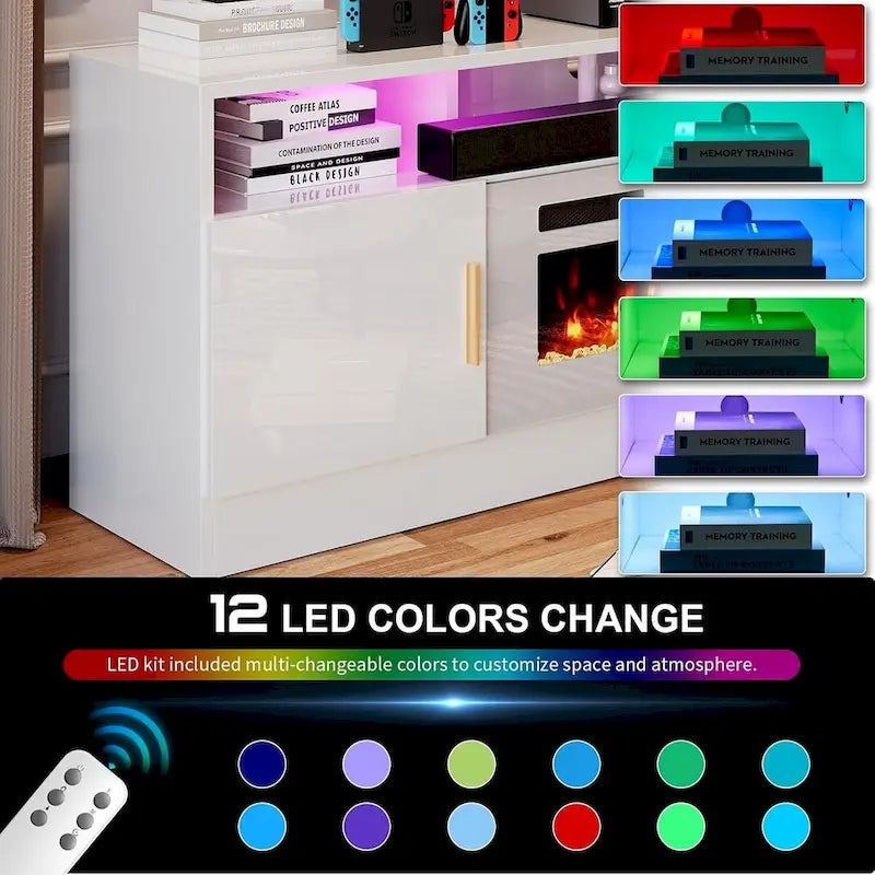 Meuble TV cheminée 70 po avec foyer électrique de 36 po