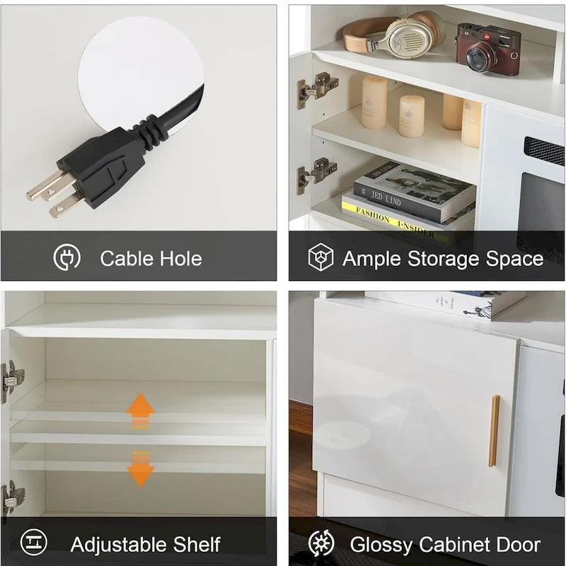 Meuble TV cheminée 70 po avec foyer électrique de 36 po