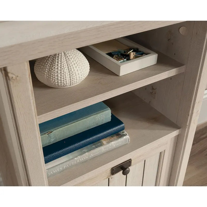 Bureau d'angle avec tiroir classeur - Châtaignier laqué blanc