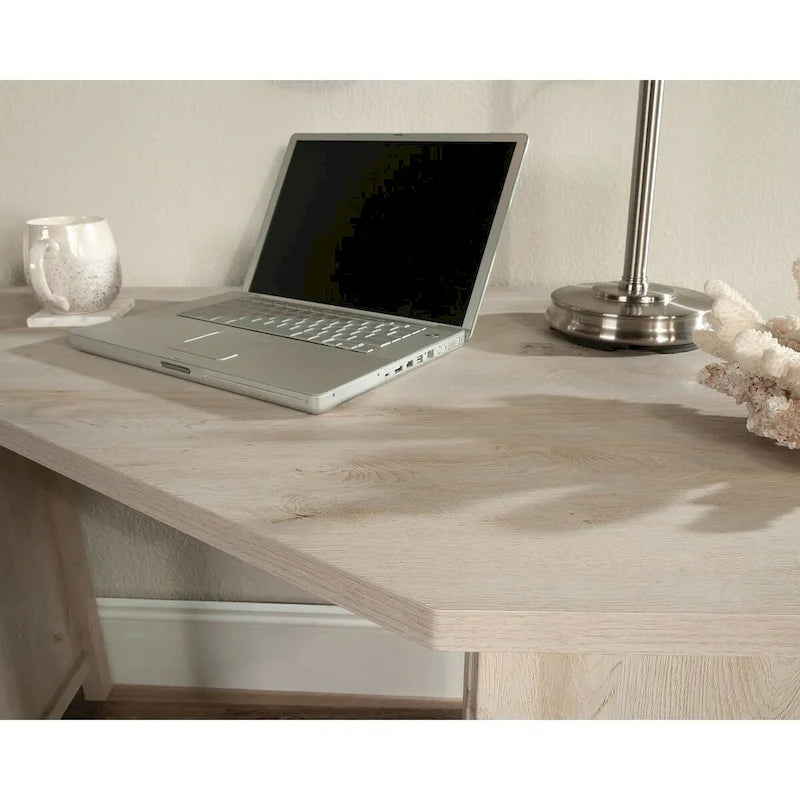 Bureau d'angle avec tiroir classeur - Châtaignier laqué blanc