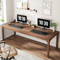 Bureau informatique de 199,9 cm avec pieds en métal, très long bureau de 2 personnes pour le bureau à domicile