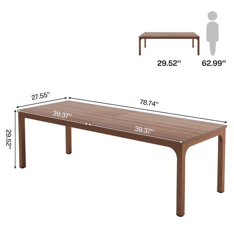 Bureau informatique de 199,9 cm avec pieds en métal, très long bureau de 2 personnes pour le bureau à domicile
