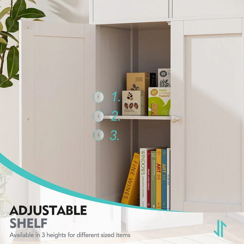 Meuble de rangement de salle de bain autoportant avec 2 tiroirs et armoire de rangement