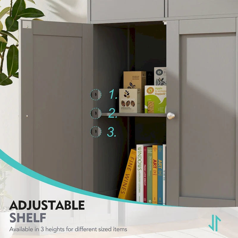 Meuble de rangement de salle de bain autoportant avec 2 tiroirs et armoire de rangement