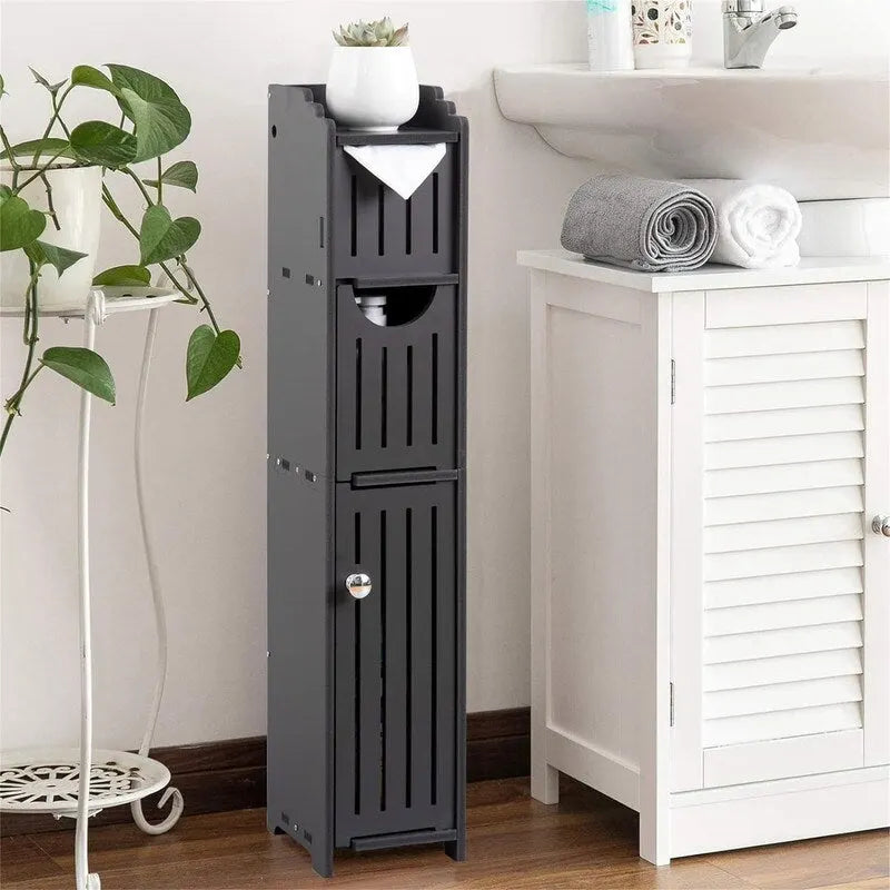 Meuble de Rangement Salle de Bain Meuble de Rangement Étroit pour Petite Salle de Bain - 6,7P x 5,1L x 30H