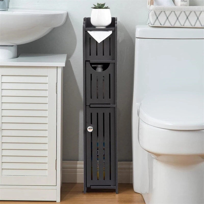 Meuble de Rangement Salle de Bain Meuble de Rangement Étroit pour Petite Salle de Bain - 6,7P x 5,1L x 30H