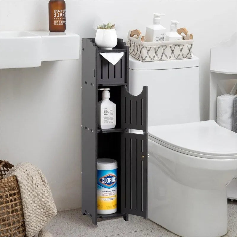 Meuble de Rangement Salle de Bain Meuble de Rangement Étroit pour Petite Salle de Bain - 6,7P x 5,1L x 30H