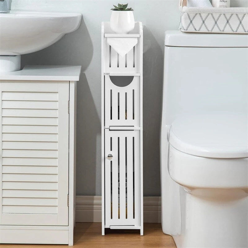 Meuble de Rangement Salle de Bain Meuble de Rangement Étroit pour Petite Salle de Bain - 6,7P x 5,1L x 30H