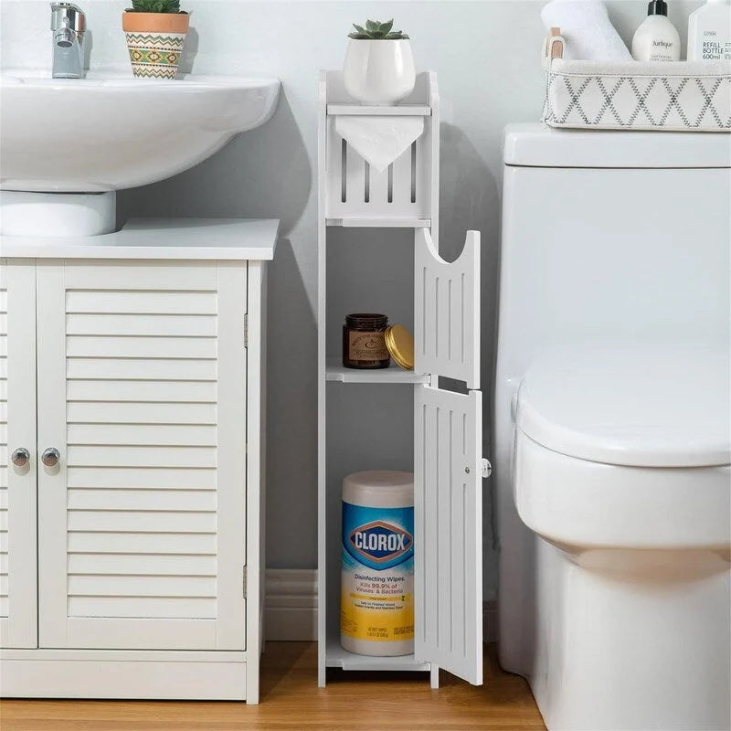 Meuble de Rangement Salle de Bain Meuble de Rangement Étroit pour Petite Salle de Bain - 6,7P x 5,1L x 30H