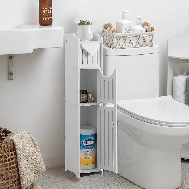 Meuble de Rangement Salle de Bain Meuble de Rangement Étroit pour Petite Salle de Bain - 6,7P x 5,1L x 30H