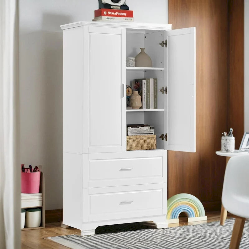 Meuble de rangement large avec 2 portes et 2 tiroirs