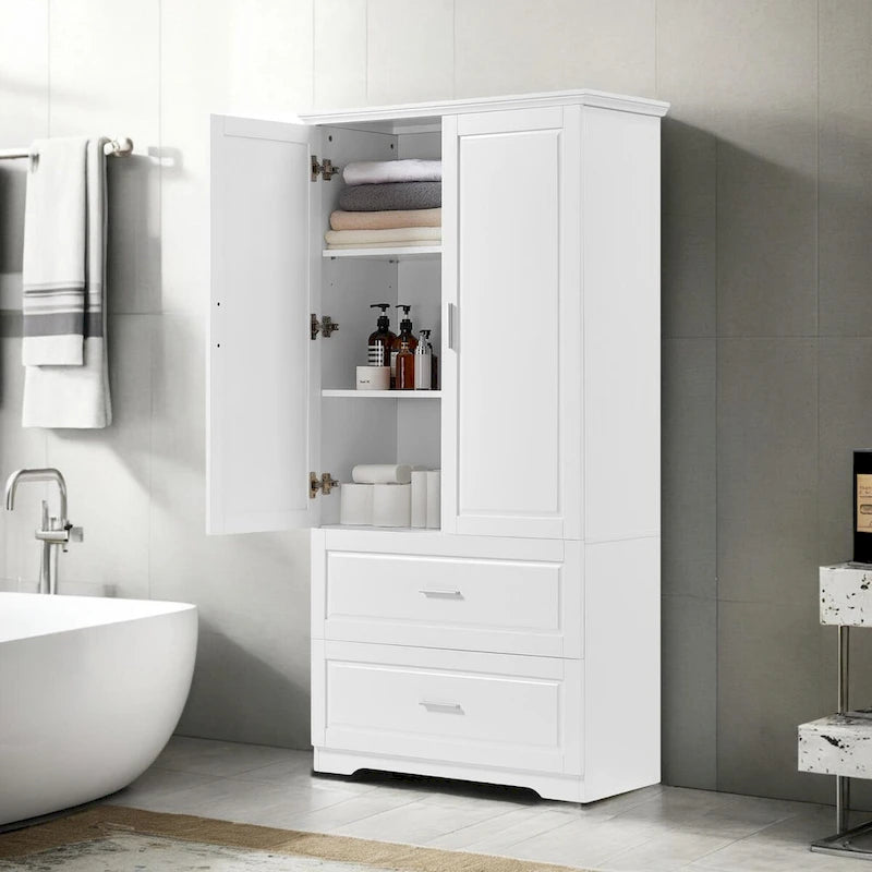 Meuble de rangement large avec 2 portes et 2 tiroirs