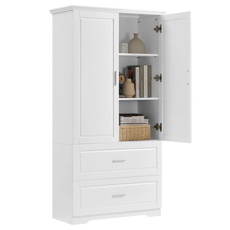 Meuble de rangement large avec 2 portes et 2 tiroirs
