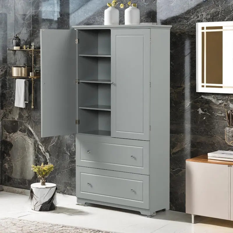 Meuble de rangement large avec 2 portes et 2 tiroirs