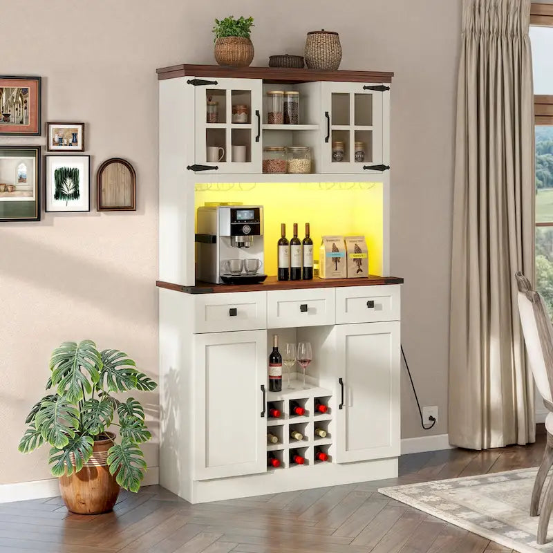 Buffet de cuisine autoportant avec huche 72 pouces