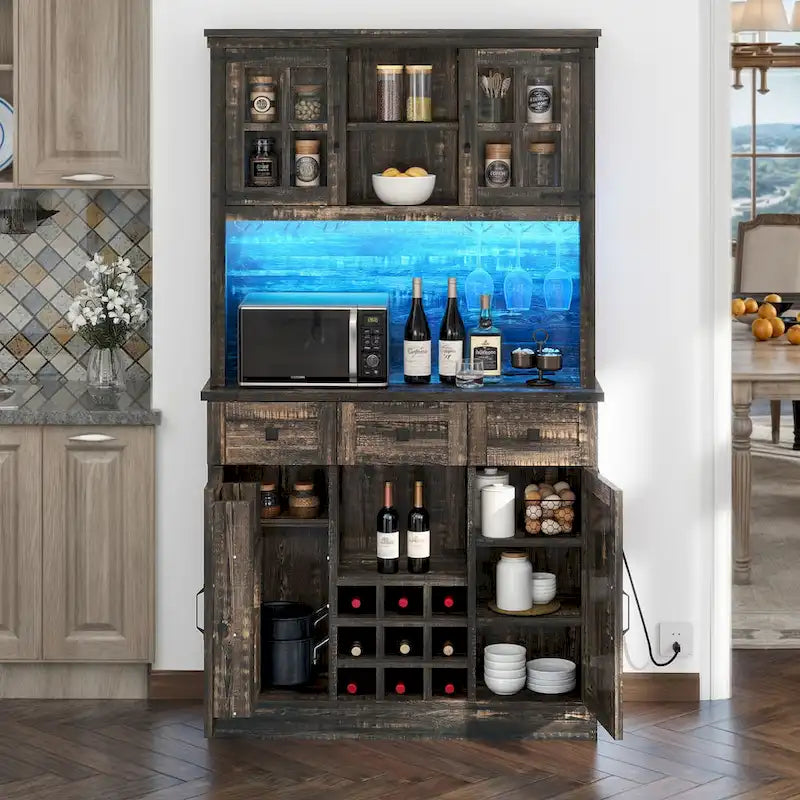 Buffet de cuisine autoportant avec huche 72 pouces