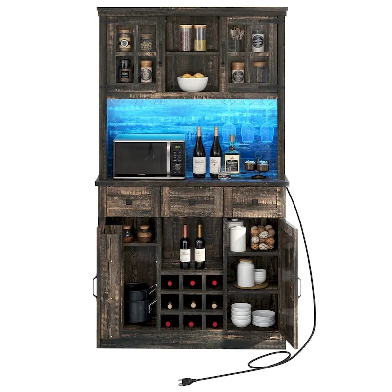 Buffet de cuisine autoportant avec huche 72 pouces