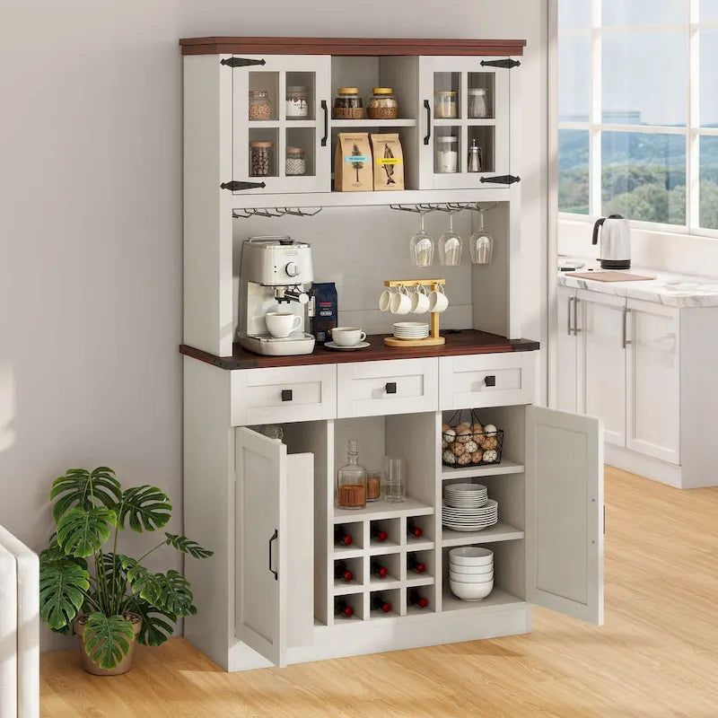 Buffet de cuisine autoportant avec huche 72 pouces