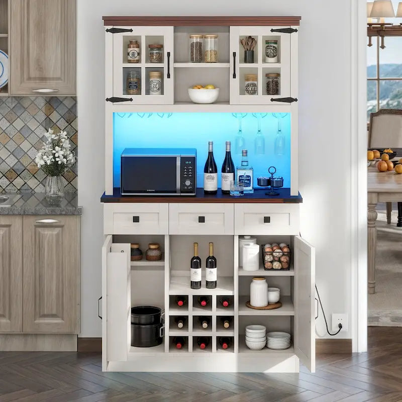 Buffet de cuisine autoportant avec huche 72 pouces